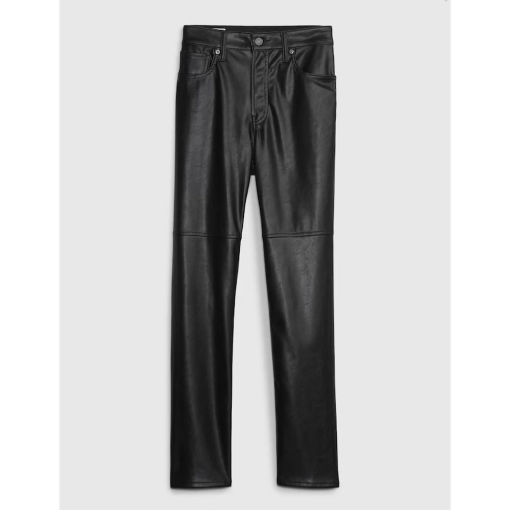 Gap High Rise Vegan Leather straight pants - size 12/31